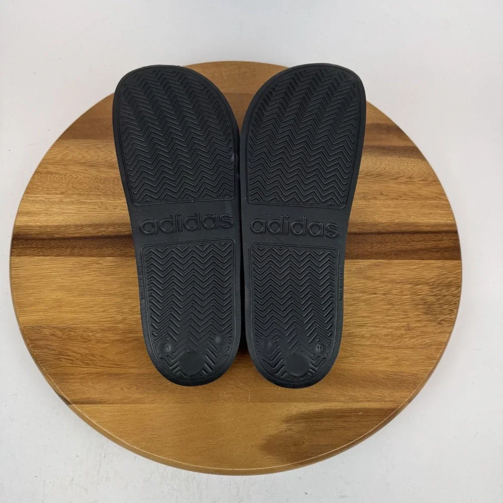 New Mens Adidas Adilette Shower Slide Black White Casual Sandals Size  11 M NWOB
